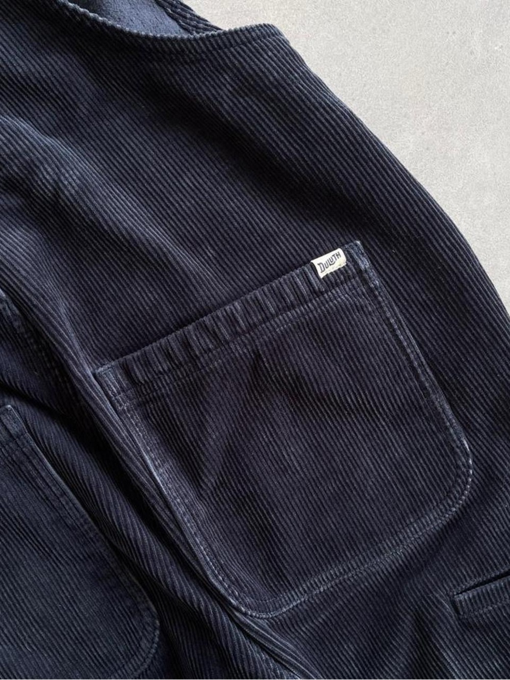 Duluth Navy Blue Corduroy Straight Leg Bib Overalls with Adjustable Straps Sz 8 - Picture 7 of 7